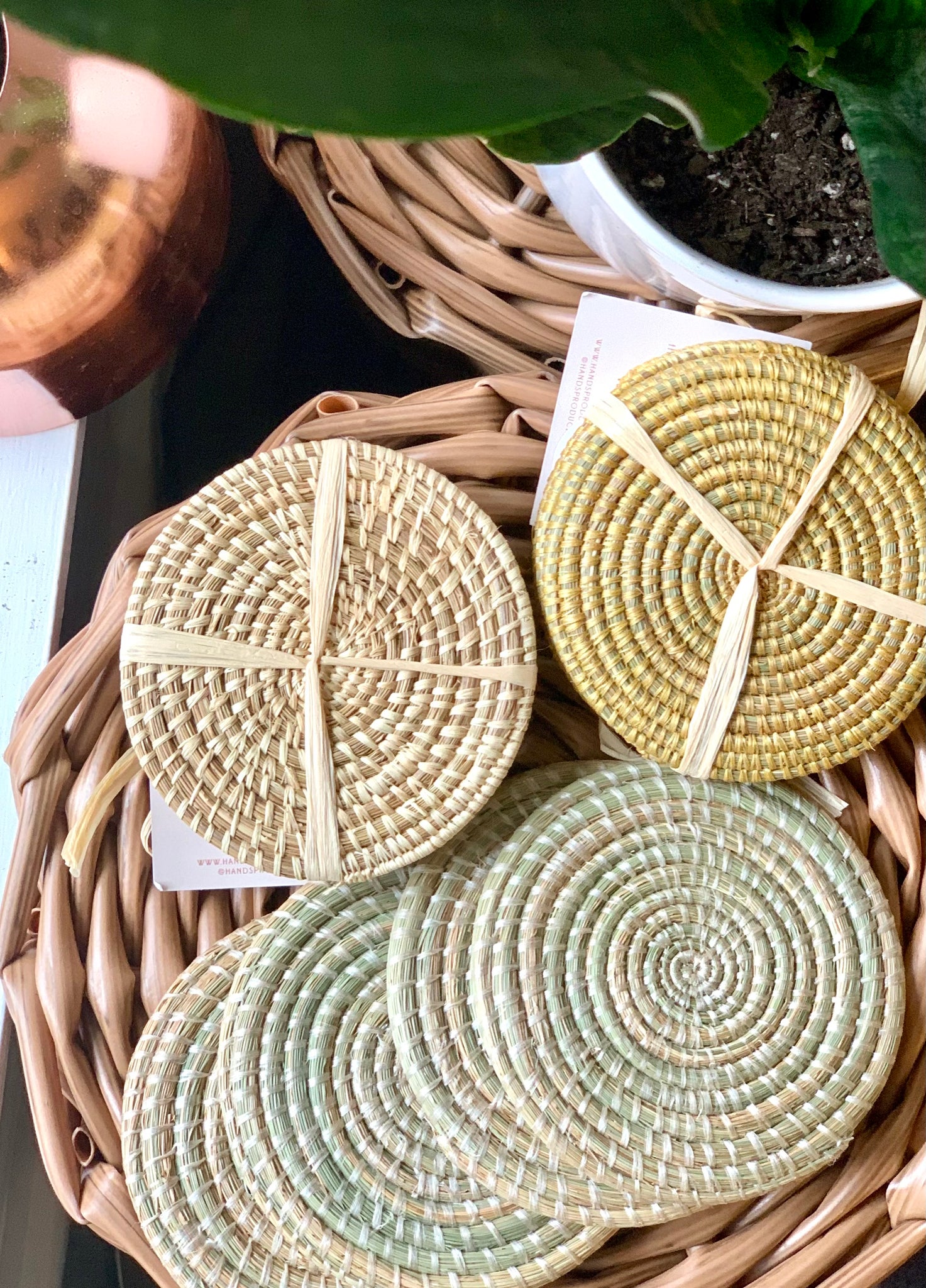 Thea Handmade Woven Coasters