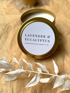 Soy Candle - Lavender & Eucalyptus (4 oz Tin)